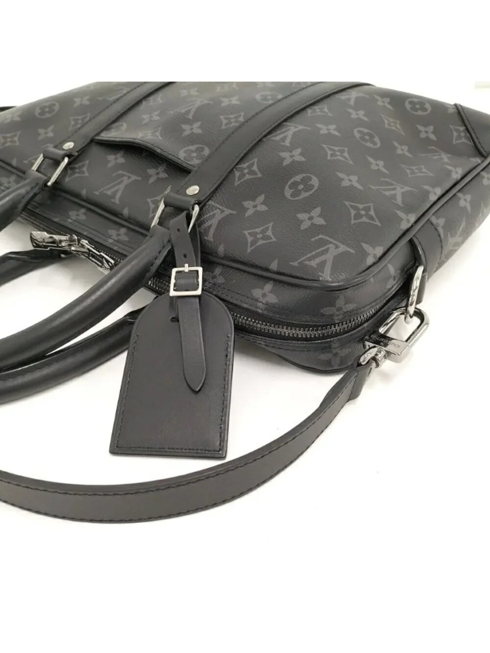 Louis Vuitton Porte Documents Voyage 2-Way Handbag Monogram Eclipse Black